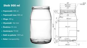 Słoiki szklane 900 ml z transportem w cenie 