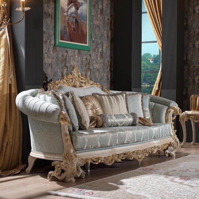 Francuskie królewskie drewno rzeźbione antyczne złoto salon 