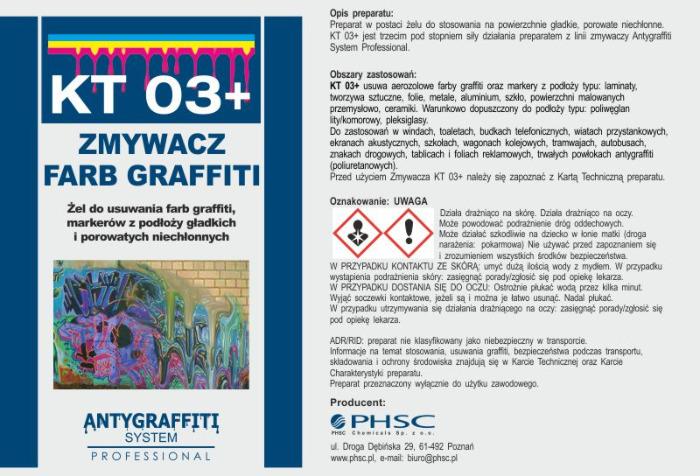 KT 03+ - Zmywacz farb graffiti