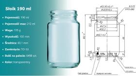 Słoiki szklane 190 ml z transportem w cenie