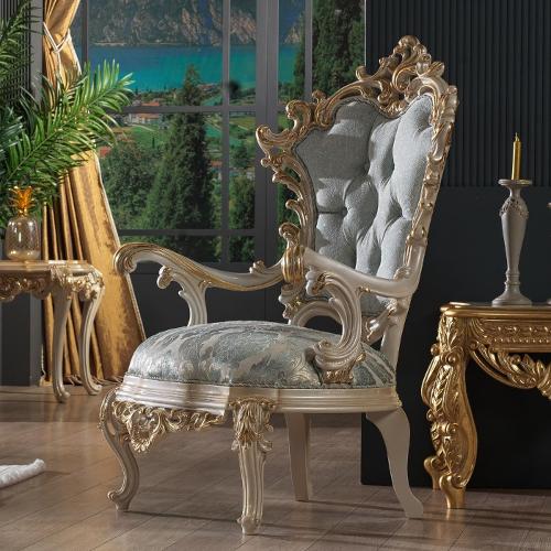 Francuski antyczny, luksusowy drewniany zestaw mebli królews